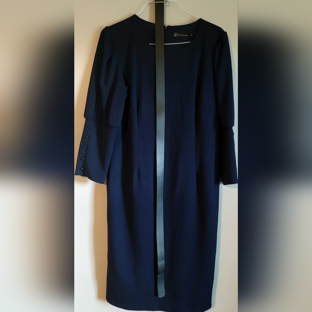 NY&Co. Navy Midi Dress w/Belt